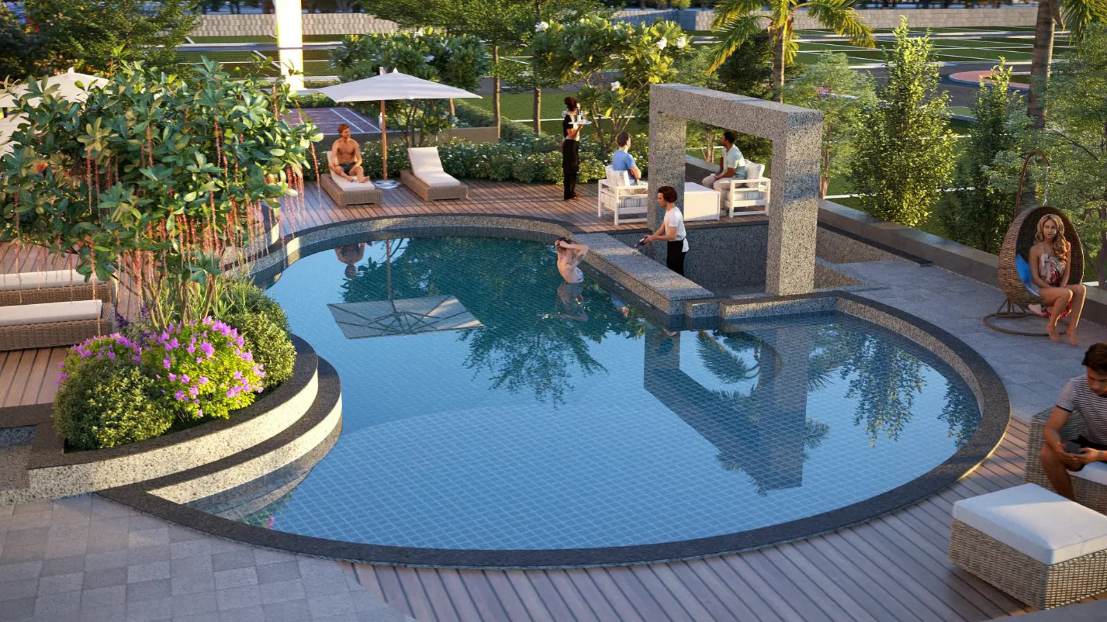 Swimming pool and leisure area - Manglam Aanand Bagh Kotputl
